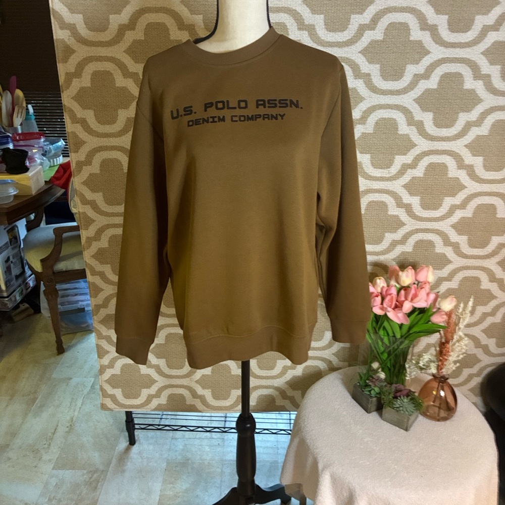 U.S. Polo Assn. Men's Tan Crewneck Sweater